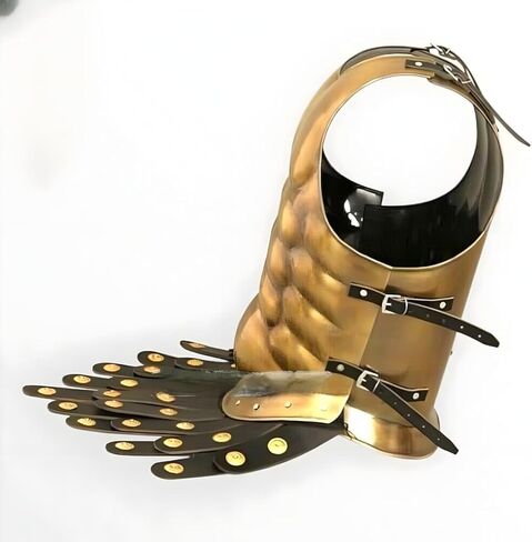 درع الصدر Cuirass ذو العضلات الرومانية في العصور الوسطى مع أشرطة جلدية - LARP، الزي، العرض. in Saudi Arabia