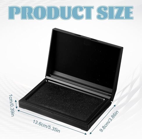 لوحة ختم كبيرة وسادة حبر ختم سوداء مع غطاء مقاس 5.4 × 3.9 بوصة كبيرة للمكتب والمنزل متينة وخفيفة الوزن in Kuwait