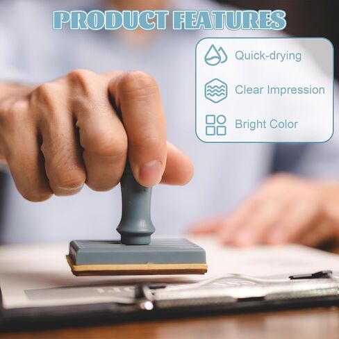 لوحة ختم كبيرة وسادة حبر ختم سوداء مع غطاء مقاس 5.4 × 3.9 بوصة كبيرة للمكتب والمنزل متينة وخفيفة الوزن in Kuwait