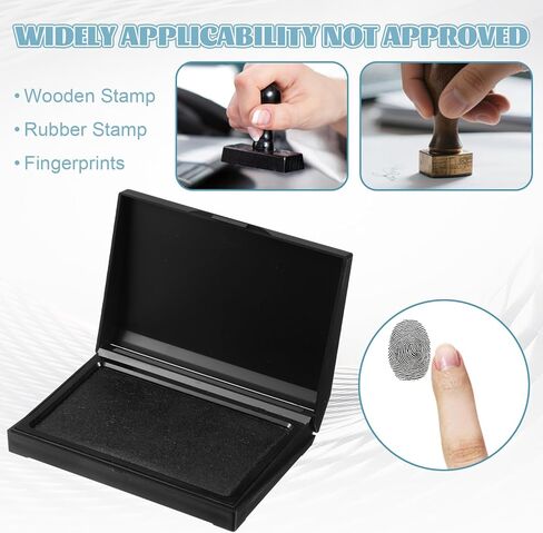 لوحة ختم كبيرة وسادة حبر ختم سوداء مع غطاء مقاس 5.4 × 3.9 بوصة كبيرة للمكتب والمنزل متينة وخفيفة الوزن in Kuwait