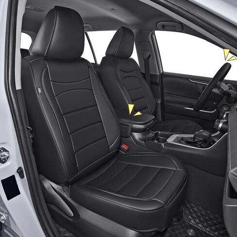 RAV4 Seat Covers Custom for Toyota RAV4 2019 2020 2021 2022 2023 2024 2025 2026 LE,XLE,XLE Premium,Limited,Base,SE Full Set Luxury Faux Leather Seat Cover with Interior Accessories(Black) in Saudi Arabia