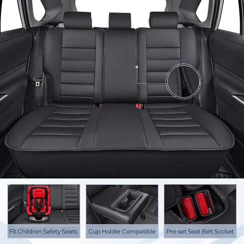 RAV4 Seat Covers Custom for Toyota RAV4 2019 2020 2021 2022 2023 2024 2025 2026 LE,XLE,XLE Premium,Limited,Base,SE Full Set Luxury Faux Leather Seat Cover with Interior Accessories(Black) in Saudi Arabia