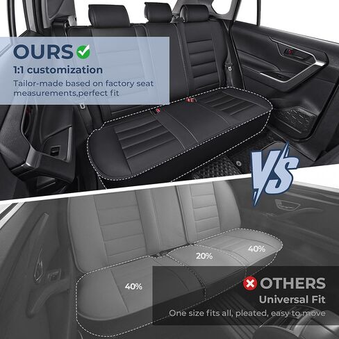 RAV4 Seat Covers Custom for Toyota RAV4 2019 2020 2021 2022 2023 2024 2025 2026 LE,XLE,XLE Premium,Limited,Base,SE Full Set Luxury Faux Leather Seat Cover with Interior Accessories(Black) in Saudi Arabia