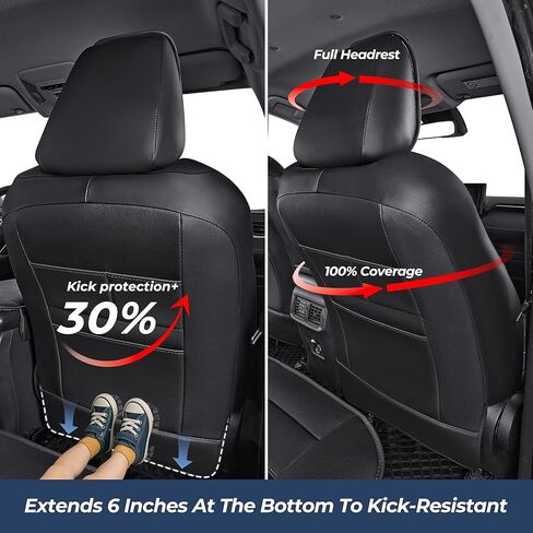 RAV4 Seat Covers Custom for Toyota RAV4 2019 2020 2021 2022 2023 2024 2025 2026 LE,XLE,XLE Premium,Limited,Base,SE Full Set Luxury Faux Leather Seat Cover with Interior Accessories(Black) in Saudi Arabia