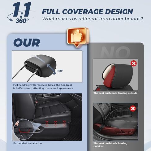 RAV4 Seat Covers Custom for Toyota RAV4 2019 2020 2021 2022 2023 2024 2025 2026 LE,XLE,XLE Premium,Limited,Base,SE Full Set Luxury Faux Leather Seat Cover with Interior Accessories(Black) in Saudi Arabia