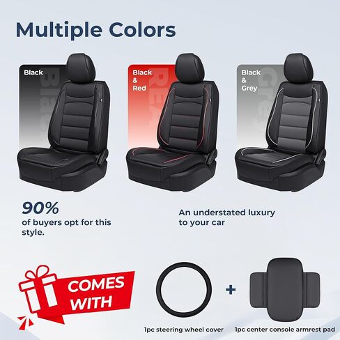 RAV4 Seat Covers Custom for Toyota RAV4 2019 2020 2021 2022 2023 2024 2025 2026 LE,XLE,XLE Premium,Limited,Base,SE Full Set Luxury Faux Leather Seat Cover with Interior Accessories(Black) in Saudi Arabia