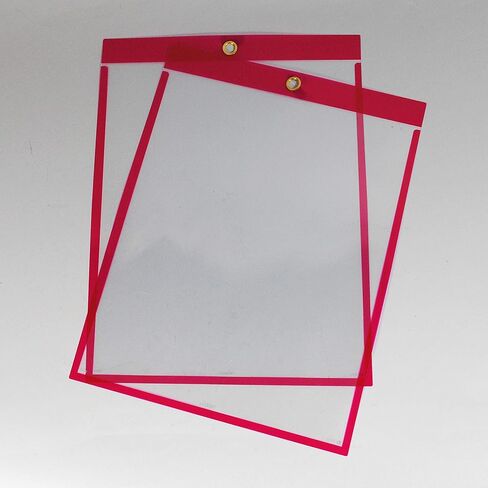 حاملات تذاكر العمل EnvyPak - 22.86 سم × 30.48 سم - عبوة من 30 قطعة (حمراء) تحميل علوي مع فتحة للتعليق in Kuwait