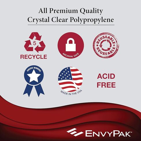 حاملات تذاكر العمل EnvyPak - 22.86 سم × 30.48 سم - عبوة من 30 قطعة (حمراء) تحميل علوي مع فتحة للتعليق in Kuwait