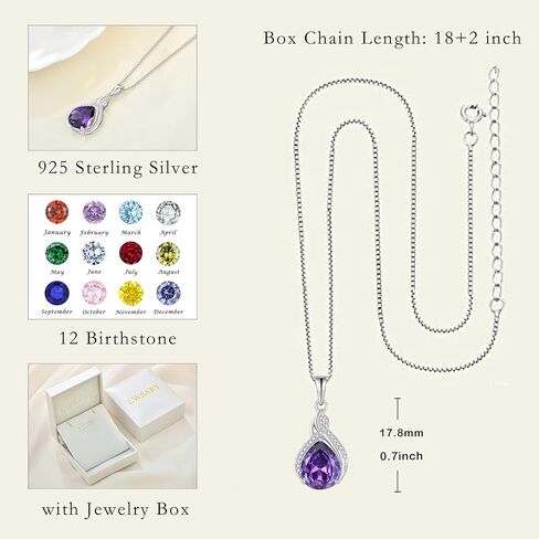 Infinity Teardrop Jewelry Set for Women Amethyst Necklace & Earrings February Birthstone Jewelry in Saudi Arabia
