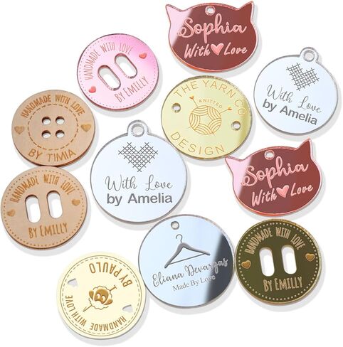 50 قطعة من علامات الكروشيه المخصصة، علامات مستطيلة مخصصة لمشاريع الكروشيه، ملصقات حياكة خشبية وأكريليك للمنتجات المصنوعة يدويًا in Kuwait