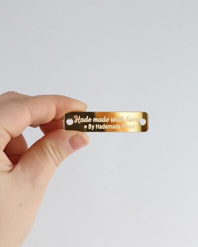 50Pcs Custom Crochet Tags, Personalised Rectangle Tags for Crochet Projects, Wooden and Acrylic Knitting Labels for Handmade Items in Saudi Arabia
