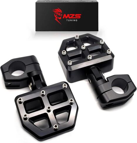 MZS Motorcycle Highway Pegs, 1.25" Highway Foot Pegs Mount Short CNC Aluminum Compatible with Road King Softail Road Electra Street Glide Sportster Vulcan Chief Boulevard for 1 1/4 Engine Guard in Saudi Arabia