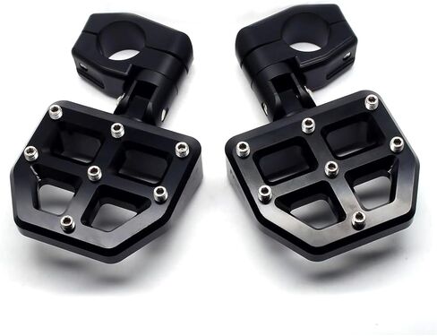 MZS Motorcycle Highway Pegs, 1.25" Highway Foot Pegs Mount Short CNC Aluminum Compatible with Road King Softail Road Electra Street Glide Sportster Vulcan Chief Boulevard for 1 1/4 Engine Guard in Saudi Arabia