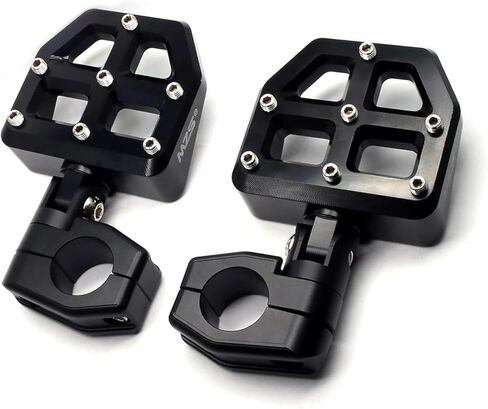 MZS Motorcycle Highway Pegs, 1.25" Highway Foot Pegs Mount Short CNC Aluminum Compatible with Road King Softail Road Electra Street Glide Sportster Vulcan Chief Boulevard for 1 1/4 Engine Guard in Saudi Arabia