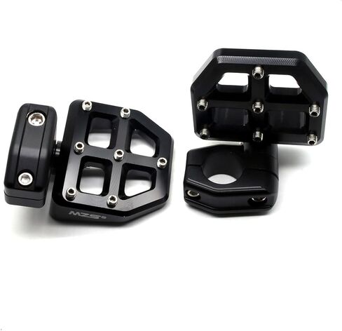 MZS Motorcycle Highway Pegs, 1.25" Highway Foot Pegs Mount Short CNC Aluminum Compatible with Road King Softail Road Electra Street Glide Sportster Vulcan Chief Boulevard for 1 1/4 Engine Guard in Saudi Arabia