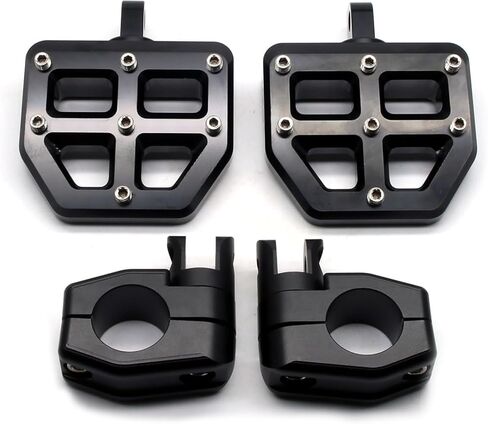 MZS Motorcycle Highway Pegs, 1.25" Highway Foot Pegs Mount Short CNC Aluminum Compatible with Road King Softail Road Electra Street Glide Sportster Vulcan Chief Boulevard for 1 1/4 Engine Guard in Saudi Arabia