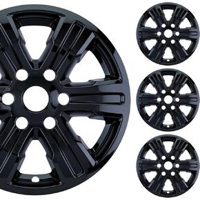 مجموعة جلد العجلة السوداء اللامعة مقاس 17 بوصة مصنوعة لسيارة Ford Ranger XL (2019-2023) | غطاء إطار من بلاستيك ABS المتين | يناسب مباشرة عجلة OEM in Kuwait