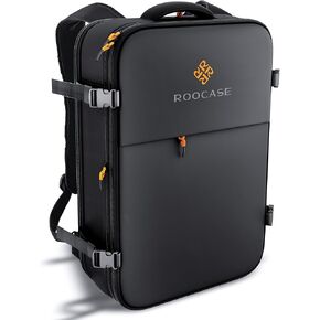 حقيبة ظهر للسفر من rooCASE Venice سعة 25 لترًا - كمبيوتر محمول بحجم 15.6 بوصة لأمتعة العمل في عطلة نهاية الأسبوع وحقيبة ظهر لحقيبة السفر الدولية للرجال والنساء، تتضمن مكعبين للتعبئة مجانًا in Kuwait