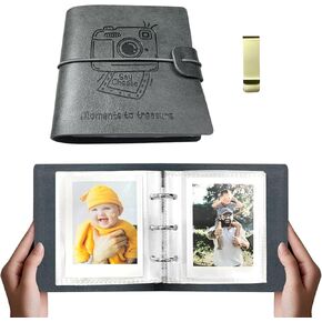 ألبوم صور صغير يحتوي على 100 جيب، كتاب صور بولارويد صغير لكاميرات Fujifilm Instax Mini & Polaroid Snap، مجلد حامل صور بحجم المحفظة لـ Z2300، طباعة عالية (بني) in Kuwait