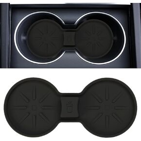 قواعد الأكواب لسيارة Tesla Model Y Juniper 2025 2026، الطراز 3 2024 2025، الطراز S/X 2022-2025، ملحقات داخلية لحامل الأكواب من السيليكون الفاخر للطراز Y/3/S/X، قابلة للغسل وغير قابلة للانزلاق، باللون الأسود in Kuwait