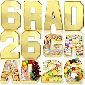 Mooliwe 6 Pcs Charcuterie Letters Fillable Gold Graduation Party Decorations Class of 2024 Cardboard Number Gift Boxes for Charcuterie Congrats Grad Party Supplies High School College Celebrations in Saudi Arabia