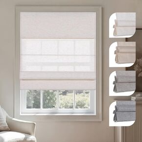 ظلال رومانية لتصفية الضوء من persilux للنوافذ الداخلية اللاسلكية، ستائر رومانية من قماش الكتان قابلة للسحب، ظلال نوافذ الخصوصية للباب، غرفة النوم، المكتب، سهلة التركيب، كريم ترشيح الضوء، حجم مخصص in Kuwait