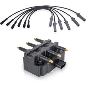ENA Ignition Coil With Spark Plug Wire Set Compatible With Dodge Chrysler Volkswagen Grand Caravan Town & Country Voyager Pacifica Routan V6 3.3L 3.8L Replacement For UF305 27703 26054118 26054173 in Saudi Arabia