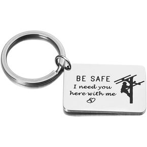 هدية سلسلة مفاتيح Be Safe لرجل الخط I Need You Here With Me Line Worker Keyring هدية للزوج الصديق in Kuwait