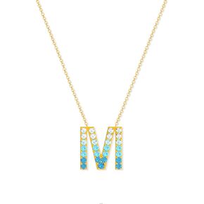STORYJEWELLERY Initial Necklaces for Women, 925 Sterling Silver Initial Necklace, Dainty Letter Necklace with Initial Charm, Gold Pendant Necklace for Women, Mother's Day Gifts, Graduation Gift in Kuwait