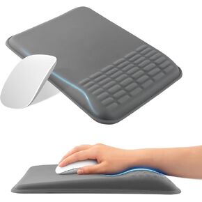 وسادة ماوس مريحة مع مجموعة مسند للمعصم، إسفنج ميموري فائق النعومة لتخفيف الألم للوحة مفاتيح الكمبيوتر، مساند راحة اليد غير قابلة للانزلاق وقاعدة من البولي يوريثان للمكتب والمنزل (رمادي كلاسيكي) in Kuwait
