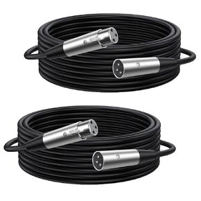 كابل XLR بطول 6 أقدام، كابلات ميكروفون XLR، سلك ميكروفون XLR ذكر إلى أنثى، سلك صوت ميكروفون XLR متوازن ومحمي 3 دبابيس لخلاط مكبر الصوت والميكروفونات وأنظمة السماعات ومحطة الراديو والمزيد in Kuwait