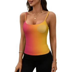 كورسكي المرأة التدرج كامي تانك الأعلى السباغيتي حزام راسيرباك المدمج في الصدرية طبقة مزدوجة سليم صالح الصيف بلا أكمام in Kuwait