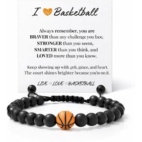 VIY Personal Card Basketball bracelet, Basketball gifts for senior night, Gifts for team, players, lover, mom, daughter, sister, friend, coach in Kuwait