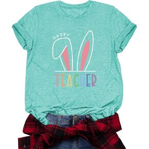 2026 Happy Easter Shirts for Women Funny Bunny Carrots Graphic Shirt Easter Tee Tops in Kuwait