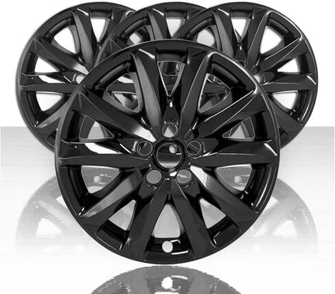 مجموعة انعكاسات تلقائية مكونة من 4 جلود عجلات مقاس 18 بوصة و5 Dbl Spk لسيارة Mazda 3 Touring 2017-2019 - أسود لامع in Kuwait