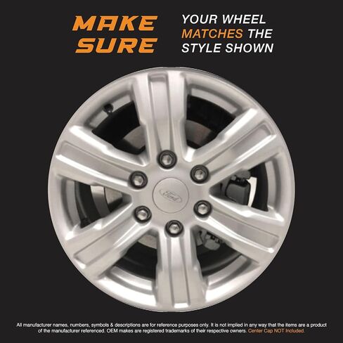 مجموعة جلد العجلة السوداء اللامعة مقاس 17 بوصة مصنوعة لسيارة Ford Ranger XL (2019-2023) | غطاء إطار من بلاستيك ABS المتين | يناسب مباشرة عجلة OEM in Kuwait