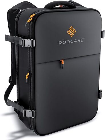 حقيبة ظهر للسفر من rooCASE Venice سعة 25 لترًا - كمبيوتر محمول بحجم 15.6 بوصة لأمتعة العمل في عطلة نهاية الأسبوع وحقيبة ظهر لحقيبة السفر الدولية للرجال والنساء، تتضمن مكعبين للتعبئة مجانًا in Kuwait