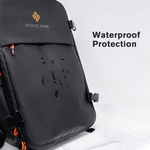 حقيبة ظهر للسفر من rooCASE Venice سعة 25 لترًا - كمبيوتر محمول بحجم 15.6 بوصة لأمتعة العمل في عطلة نهاية الأسبوع وحقيبة ظهر لحقيبة السفر الدولية للرجال والنساء، تتضمن مكعبين للتعبئة مجانًا in Kuwait