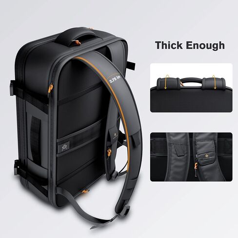 حقيبة ظهر للسفر من rooCASE Venice سعة 25 لترًا - كمبيوتر محمول بحجم 15.6 بوصة لأمتعة العمل في عطلة نهاية الأسبوع وحقيبة ظهر لحقيبة السفر الدولية للرجال والنساء، تتضمن مكعبين للتعبئة مجانًا in Kuwait