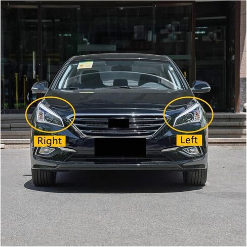 Headlight Lens Compatible For Hyundai Sonata 2015 2016 2017 Headlamp Cover Car Glass Replacement Front Headlights Auto Shell(Left) in Saudi Arabia