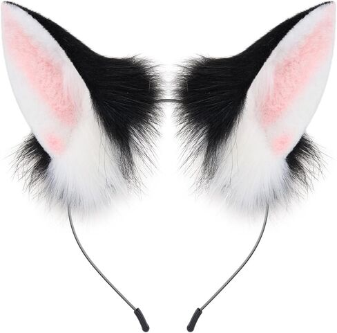 Animal Fox Wolf Ears Headbands Faux Fur Handmade Hairband for Halloween Party Hair Accessories in Saudi Arabia