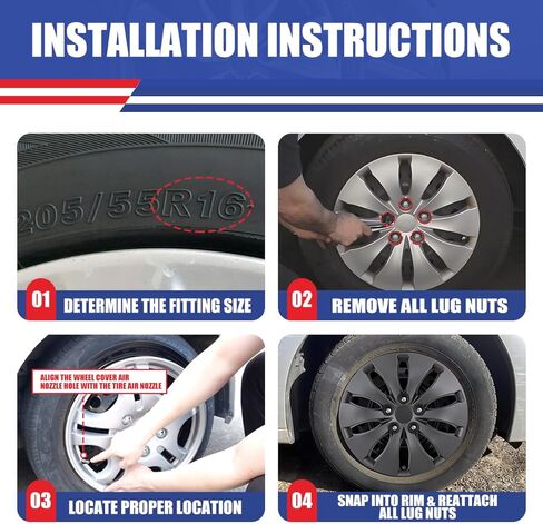 16 Inch Hubcaps Set of 4 Black Matte Wheel Rims Cover R16 for Honda Accord Sedan 2008-2012,PP Material Wheel Tire Covers Bolt On Installation Automotive Accessories for Accord Sedan 08-12(4-Packs) in Saudi Arabia