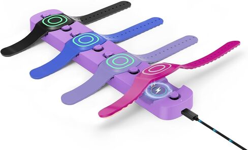 محطة شحن Doohoeek لـ MagicBand+ Plus Magic Band، شاحن 4 في 1 محمول لـ Disneyland MagicBand Plus، قاعدة شحن كاملة لمدة 90 دقيقة للفرقة السحرية + Disney-World Family & Travel Essential in Saudi Arabia