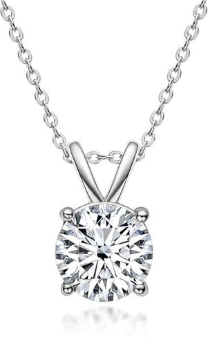 قلادة ألماس معتمدة من LAB GROWN معتمدة من قناة Diamond 0.25-4.00 قيراط للنساء، قلادة من الذهب الصلب عيار 14 قيراطًا مكونة من 4 شقوق، قلادة ألماس ذهبية للنساء (16 + 2 بوصة موسع) in Kuwait