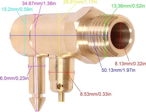 تركيب موصل خط الوقود لمحرك القارب 8897-6 تركيب خزان النحاس السريع 1/4 بوصة NPT ذكر لمحرك Yamaha الخارجي، ذكر جانب الخزان in Saudi Arabia