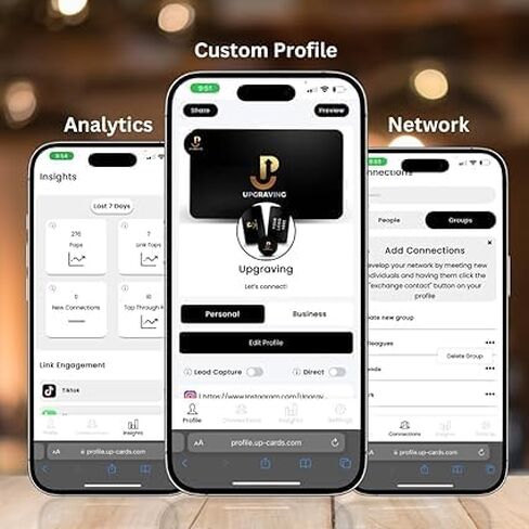بطاقة عمل رقمية مع رمز الاستجابة السريعة والنقر لمشاركة تقنية NFC - متوافقة مع iPhone وAndroid - لا يلزم وجود تطبيق أو اشتراك (أسود) in Kuwait