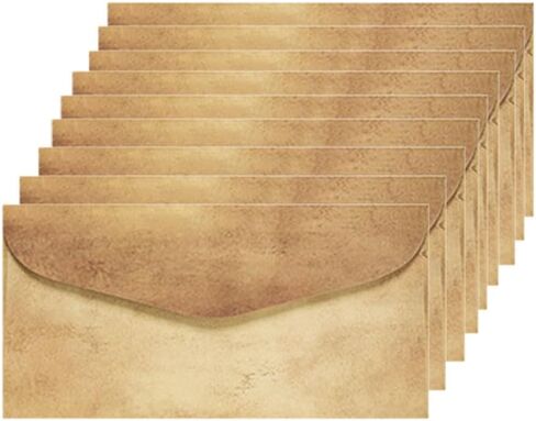 50 Pcs Aged Envelopes Antique Envelopes Old Looking Letter for Crafts, Invitations, Thank you Notes, 8.7 * 4.3 in in Kuwait