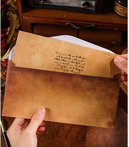 50 Pcs Aged Envelopes Antique Envelopes Old Looking Letter for Crafts, Invitations, Thank you Notes, 8.7 * 4.3 in in Kuwait
