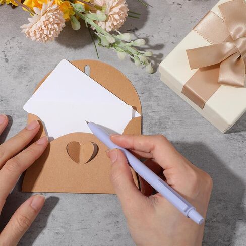30 Pcs Mini Envelopes with Blank Cards, 4.02×2.76in Cute Envelopes with Heart Clasp, Paper Gift Card Holders, Tiny Envelope for Business Card, Weddings Favors, Greeting Cards in Saudi Arabia