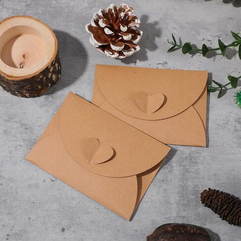 30 Pcs Mini Envelopes with Blank Cards, 4.02×2.76in Cute Envelopes with Heart Clasp, Paper Gift Card Holders, Tiny Envelope for Business Card, Weddings Favors, Greeting Cards in Saudi Arabia
